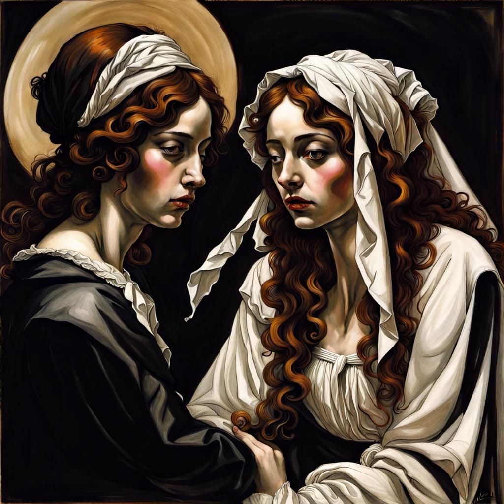 Mystical Fortune Teller in Renaissance Psychedelic Art Style