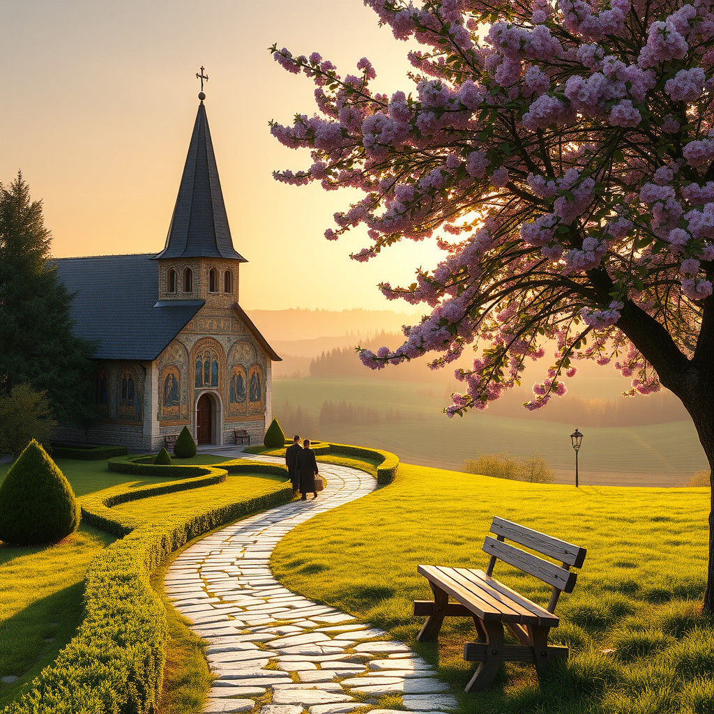 Bucovina Monastery at Dawn: A Frescoed Masterpiece