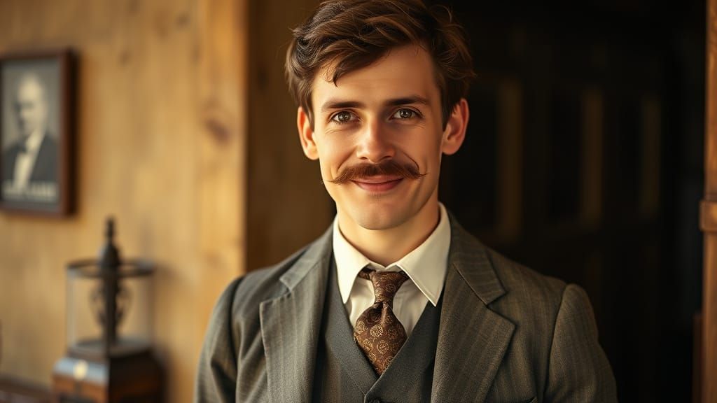 Portrait of a Gentleman in Early 20th Century Attire