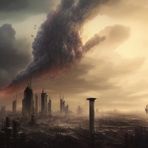 Post-Apocalyptic Skyscraper Construction: Fantasy Concept Ar...