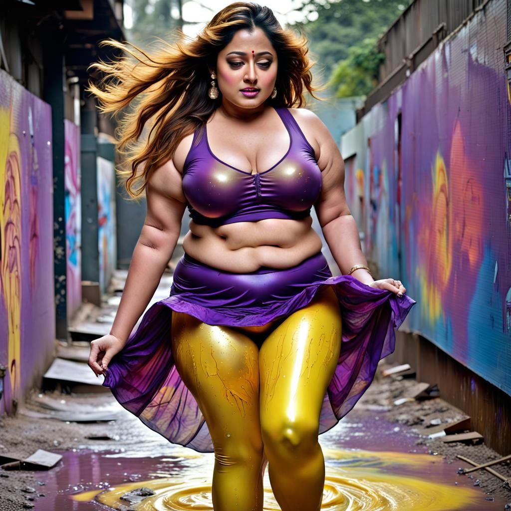 Indian Actress in Graffiti Street Art Style