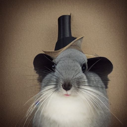 Chinchilla in evening wear according to stable diffusion 1.5