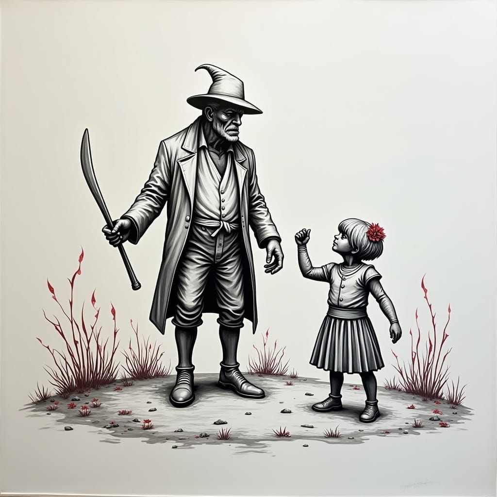 Expressive Red Sculpture in Painterly Style