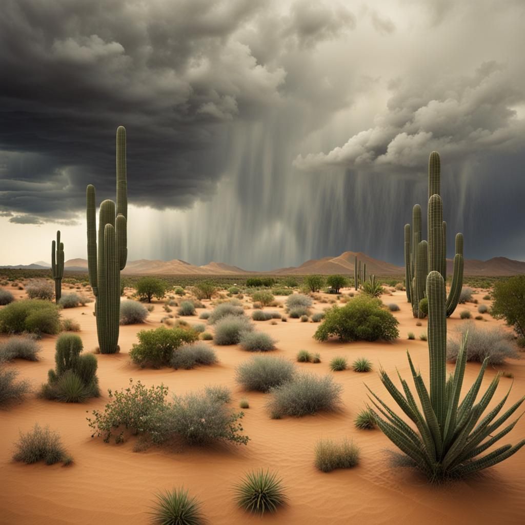 Dreamy Desert Gardens Awakened by Rain