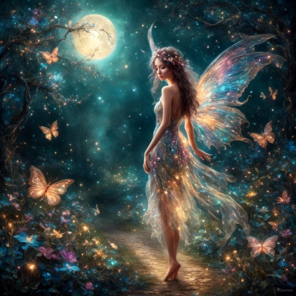 Enchanting Fairy's Moonlit Walk