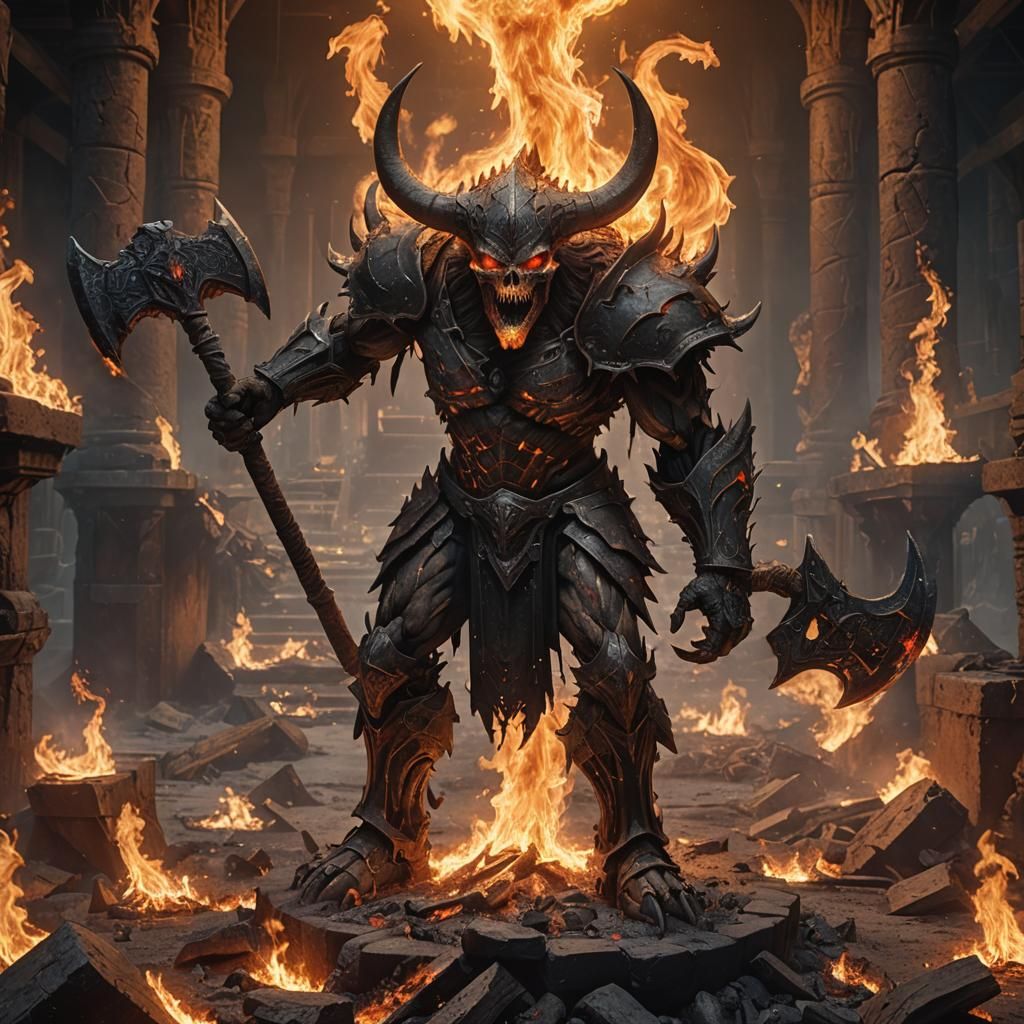 Flaming Balor in Arena of Fire