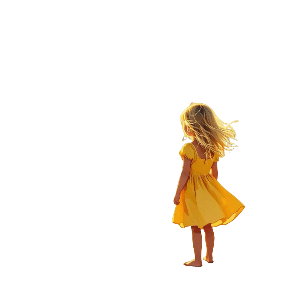 Girl Enjoying a Serene Beach Scene