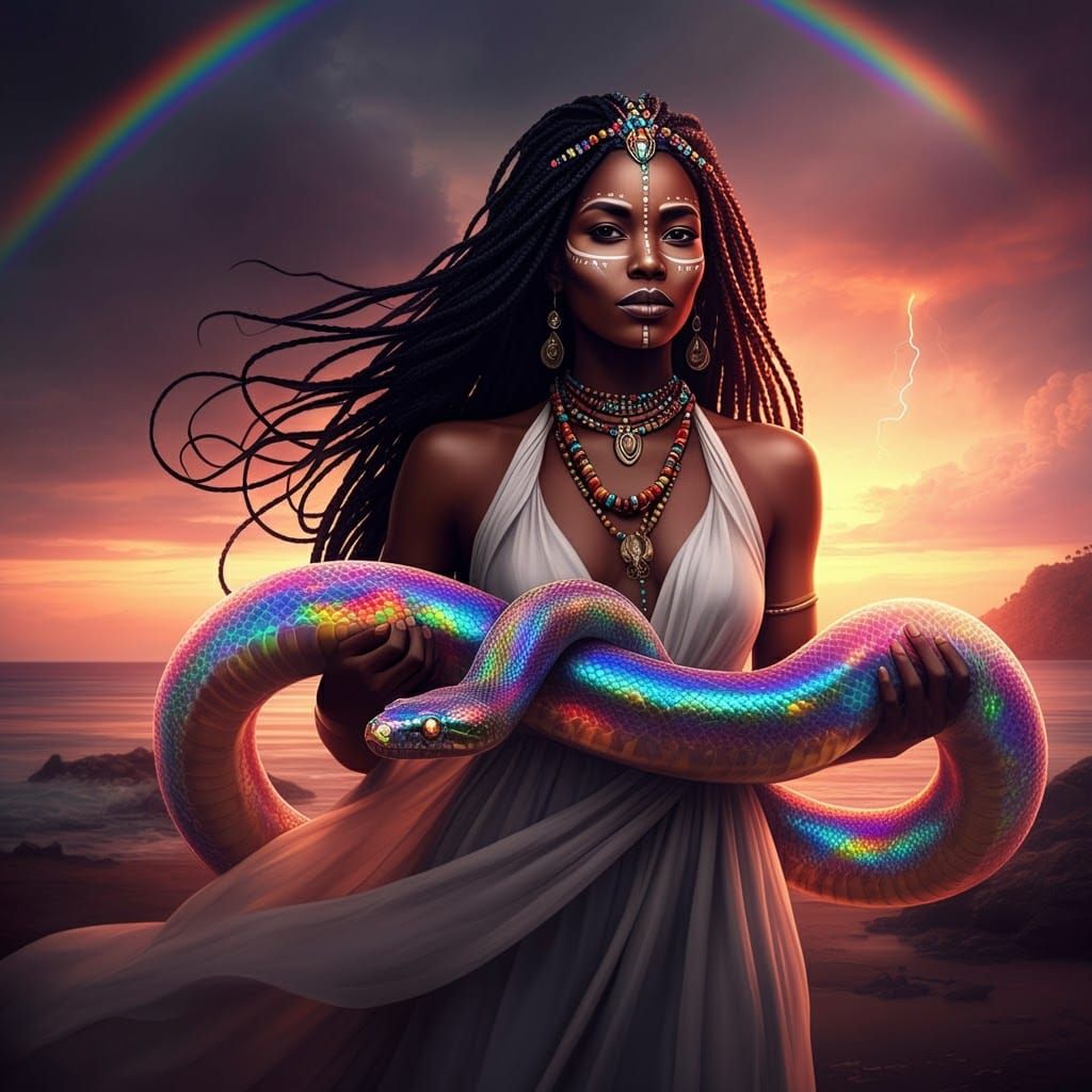 Ayida-Weddo: Haitian Goddess with Rainbow Serpent