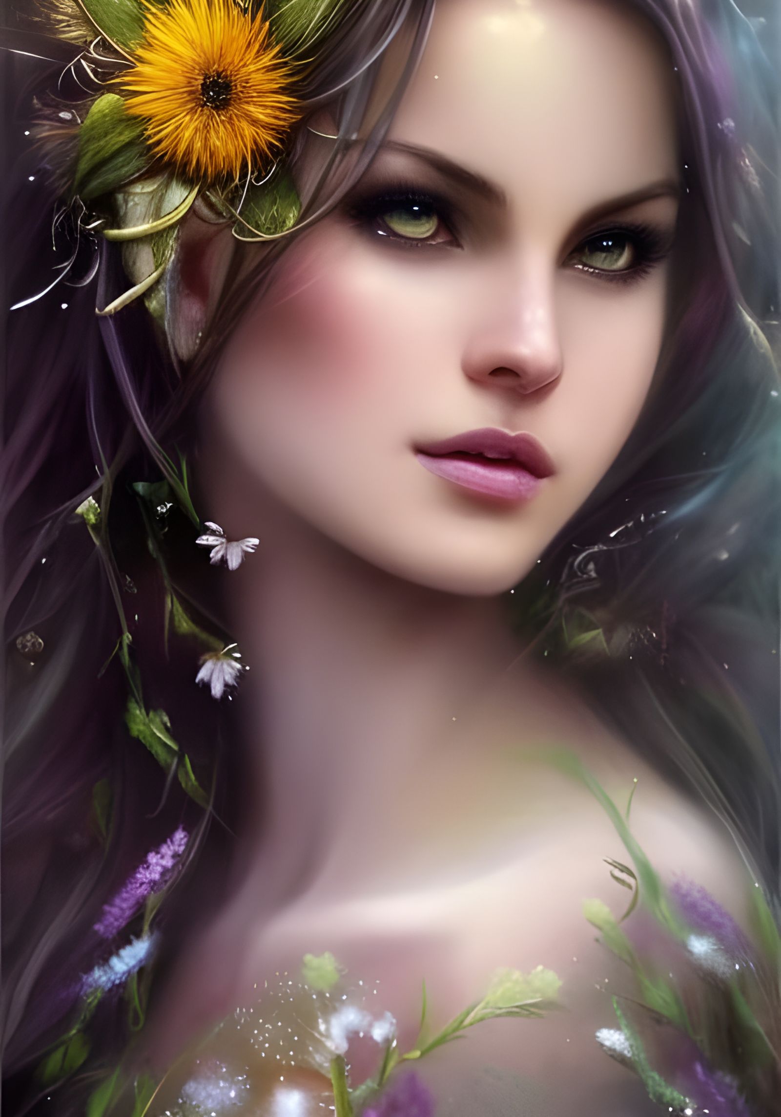 Dandelion Fairy Portrait in Whimsical Fantasy Style