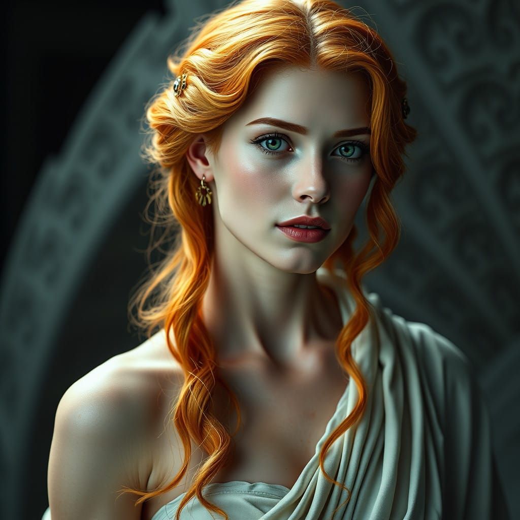 Goddess of Ancient Greece in Elegant Portrait