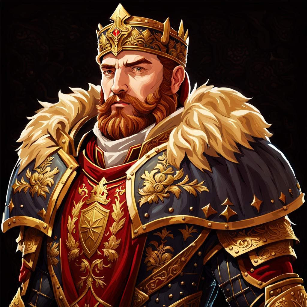 Epic Fantasy General Leading Troops on Battlefield