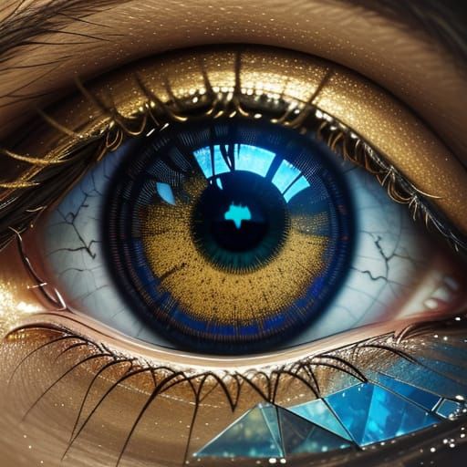 Shattered Eye: A Surreal Oil Painting