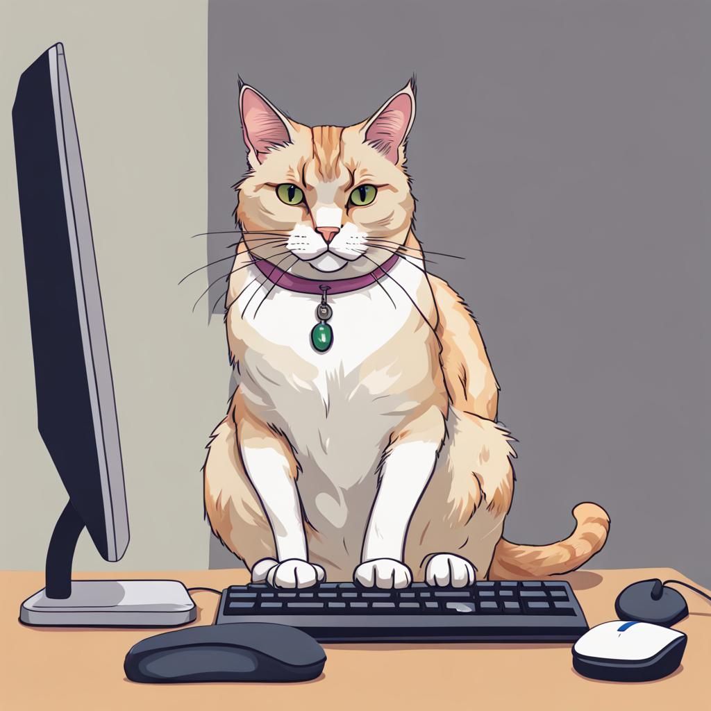 Proud House Cat Conquers Computer Mouse