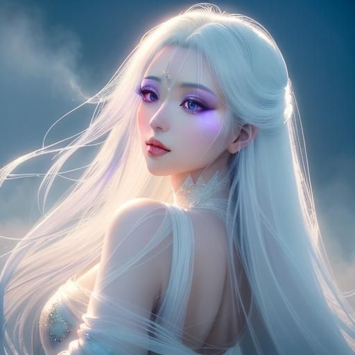 Ethereal Goddess Kansei in Watercolor Style