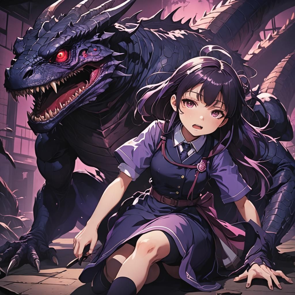 Anime Schoolgirl Abducted by Shadow Demon