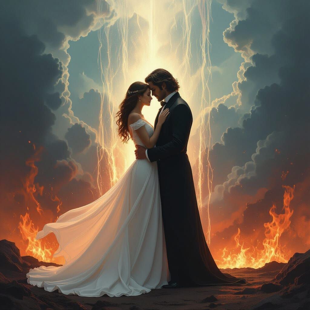 Eternal Embrace: Heaven and Hell Divide Lovers