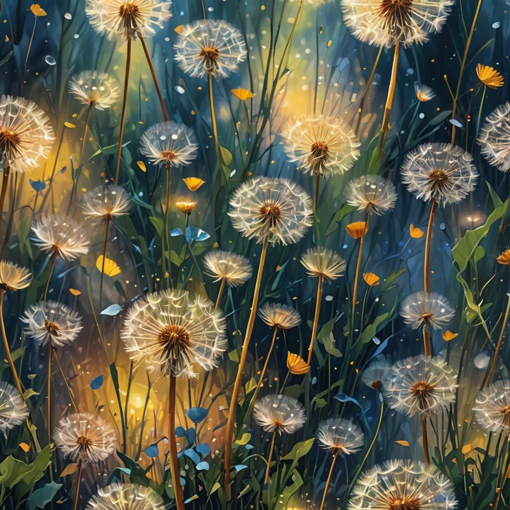 Colorful Dandelion Forest Fantasy Concept Art
