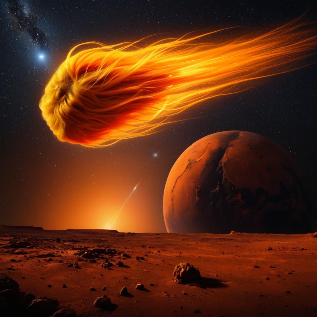 A Fiery Comet With a Blazing Orange Wig