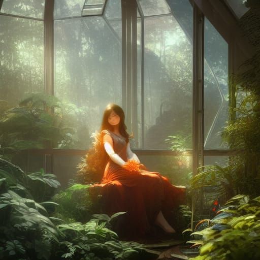 Tranquil Terrarium: Hyperdetailed Art Nouveau Concept