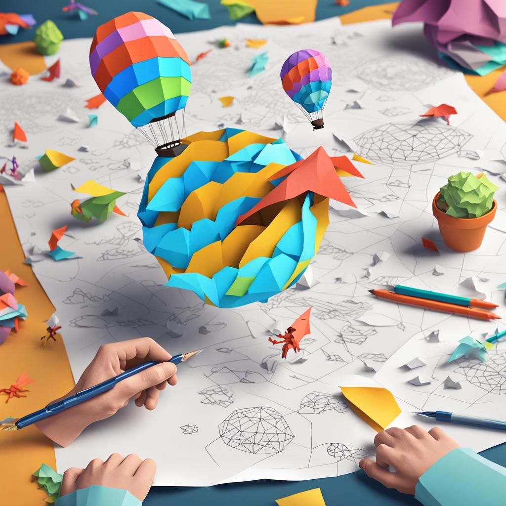 Whimsical Low-Poly Doodle World Coming to Life