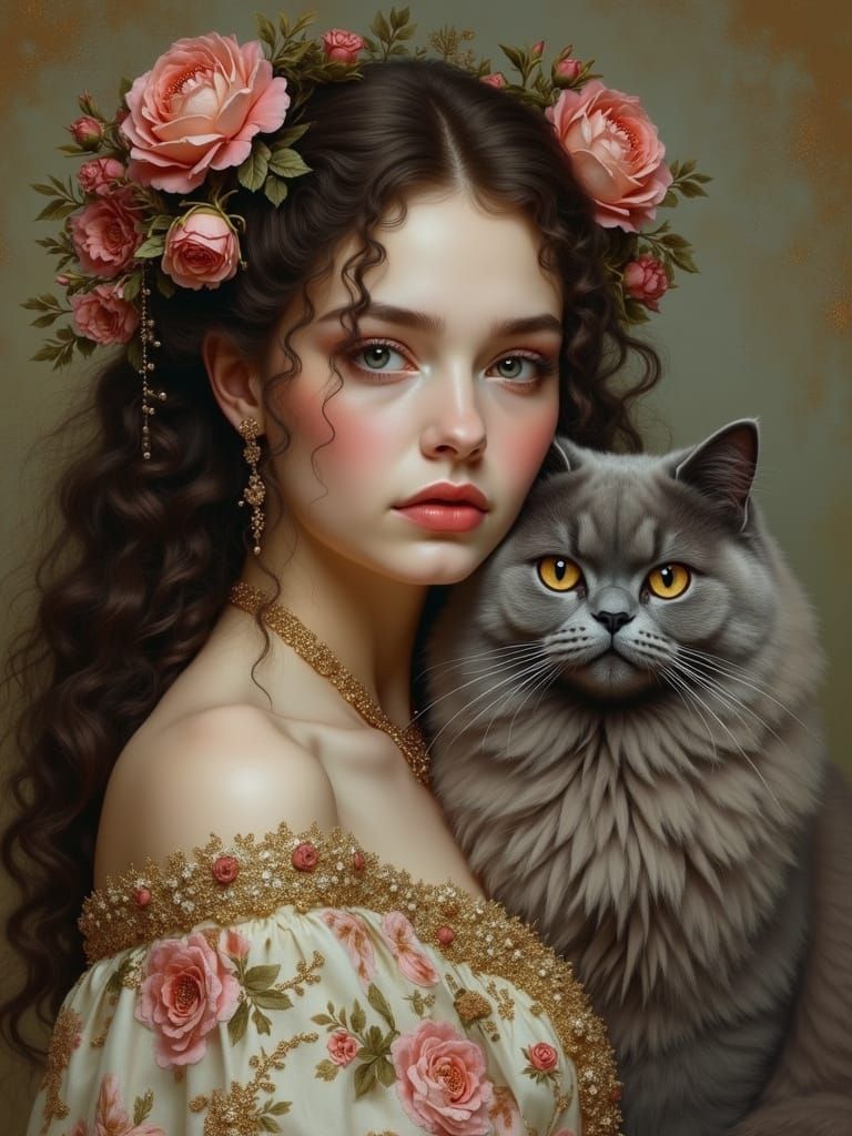 Regal Woman in Opulent Renaissance Portrait