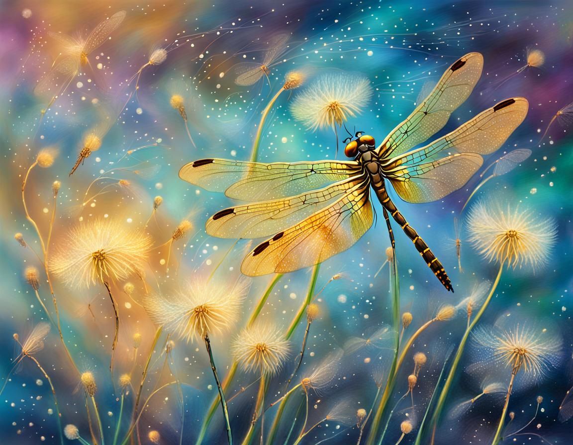 Dreamlike Surrealism: Dragonflies Dancing in the Wind