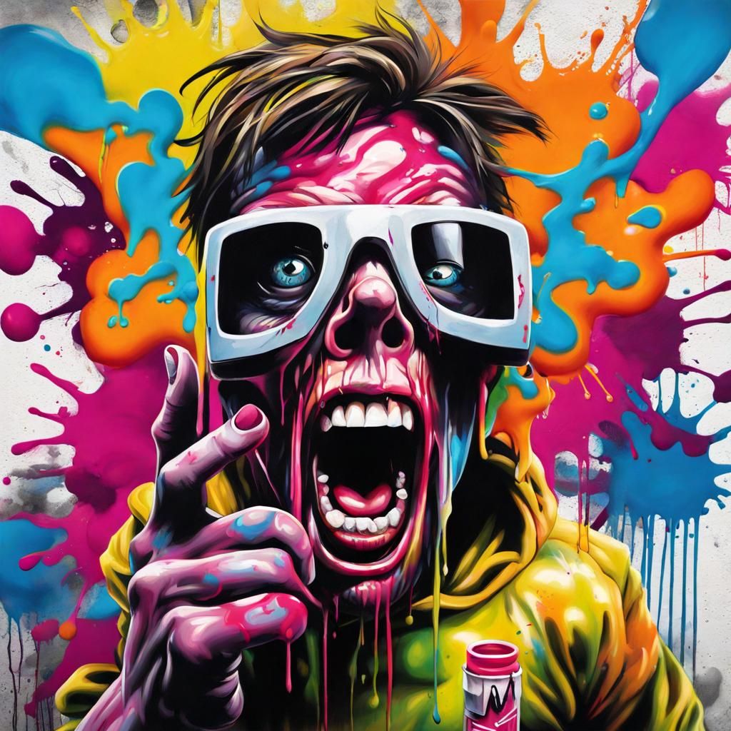 Graffiti Art with Splash Effects in Street Style