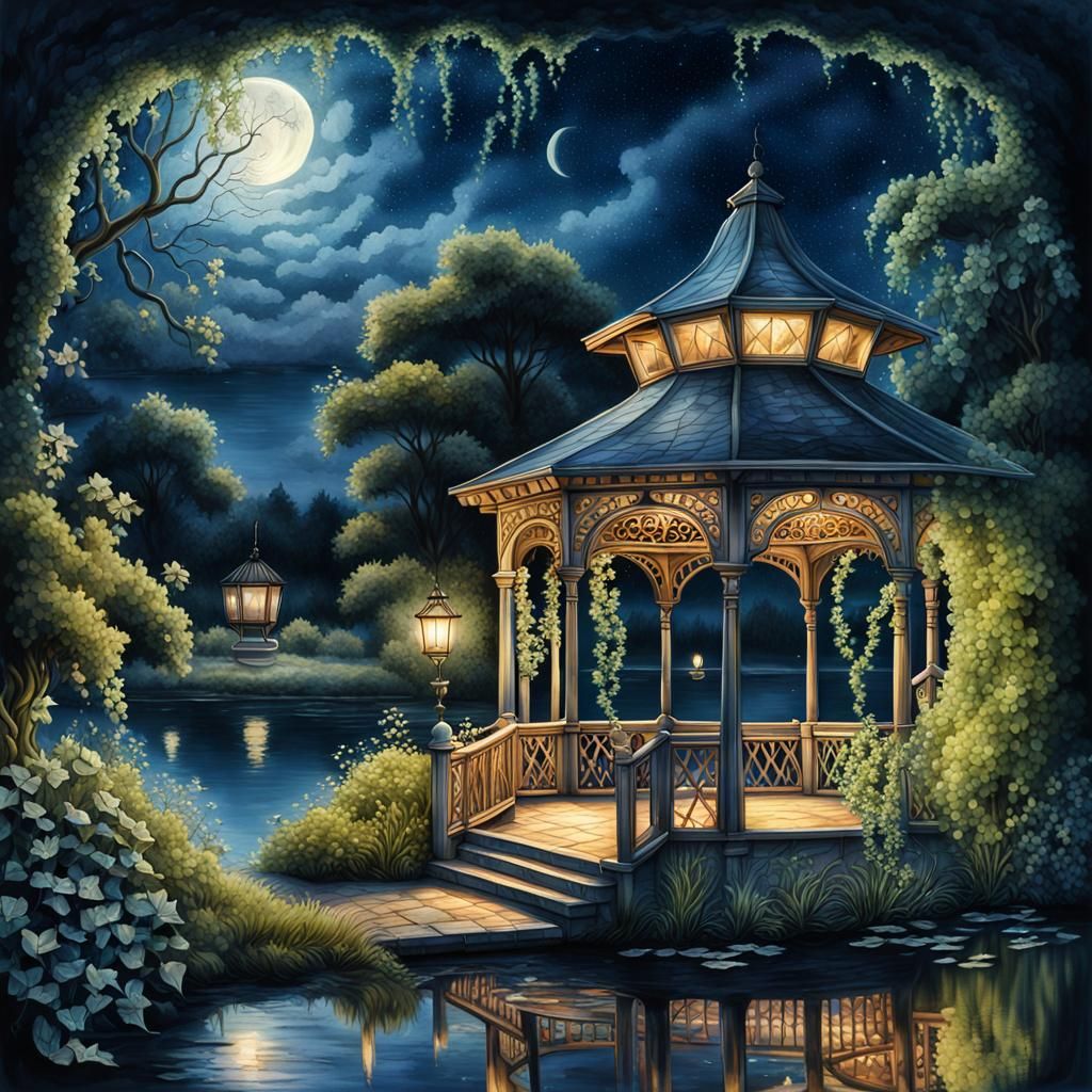 Gazebo near the pond