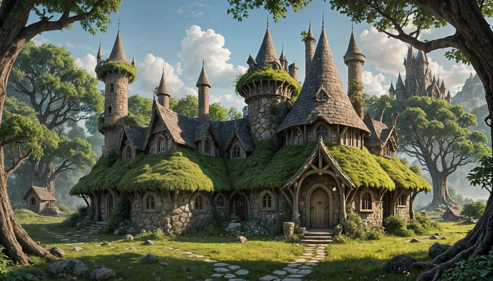 Abandoned Elven Castle in a Dark Forest