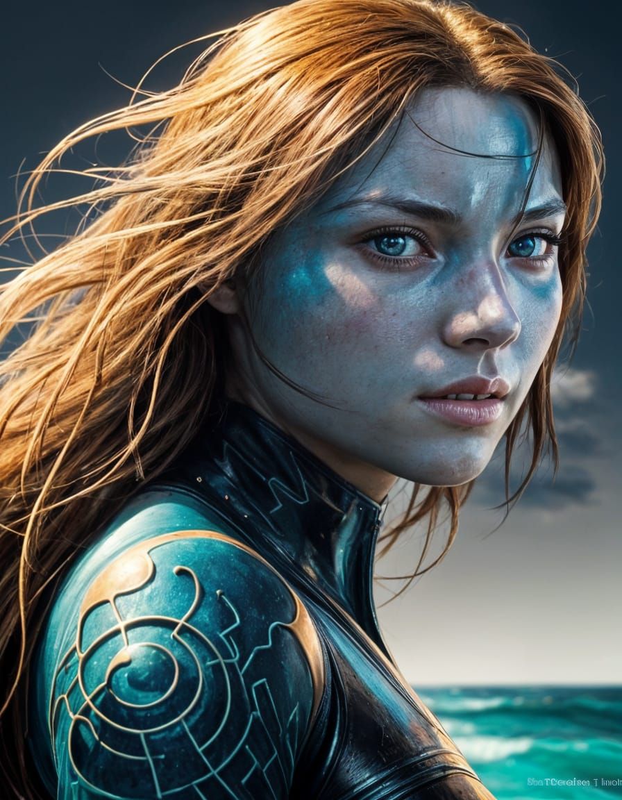 Striking Beach Portrait with Intense Eyes