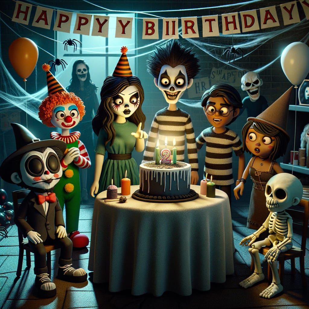 Spooky Claymation Birthday Party with Diverse Characters