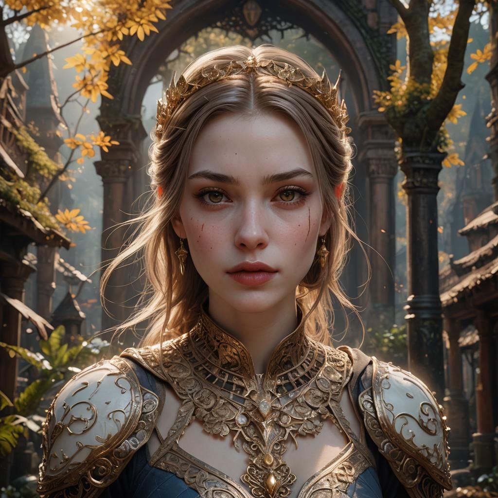 Detailed Portrait of a Girl in Fantasy Art Style