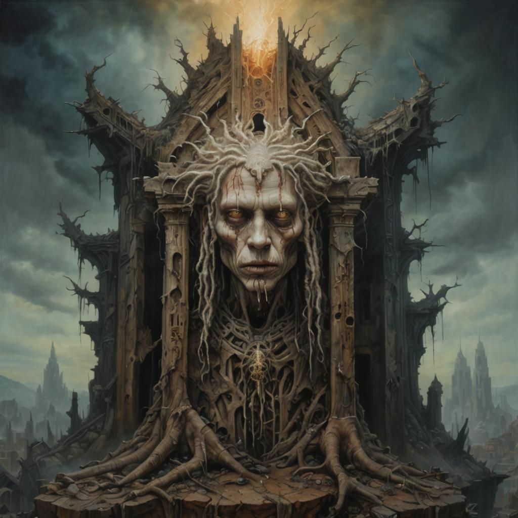 Albino Leper Messiah in Post-Apocalyptic Temple