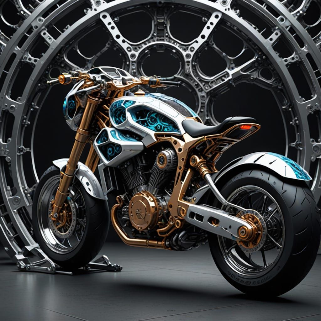 Fractured Futuristic Motorcycles in Cyberpunk Style