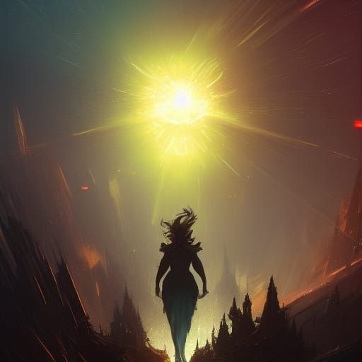 Exploding Star in Dark Fantasy Style