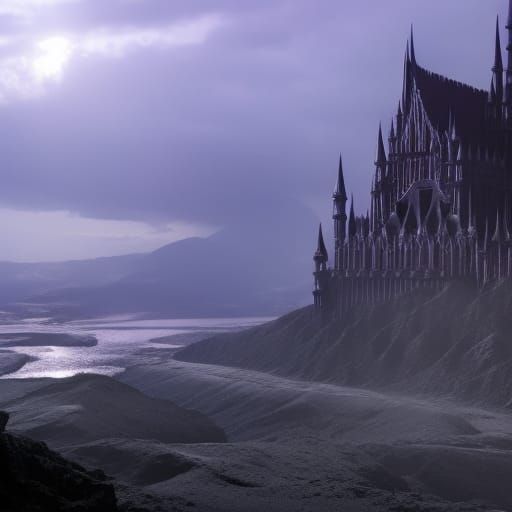 Purple Vampire Clown in Digital Matte Painting Style