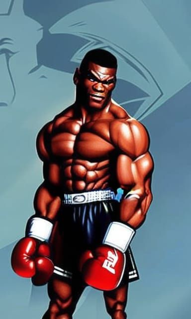 Mike Tyson as Video Game Boxer by Shinkiro