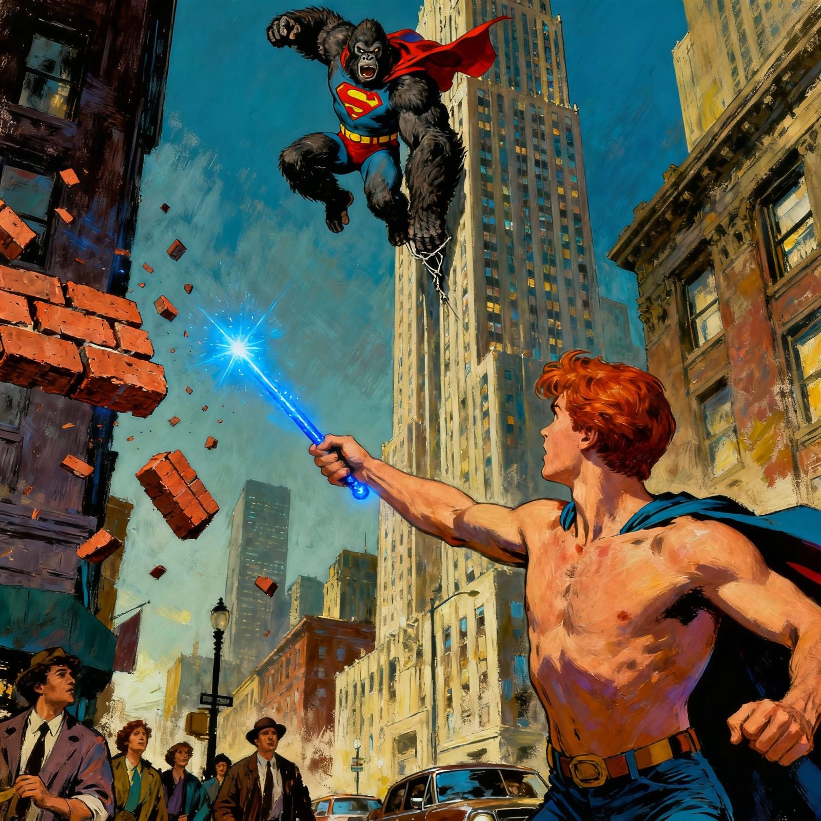 Jimmy Olsen Halts Falling Brick in Heroic City Rescue