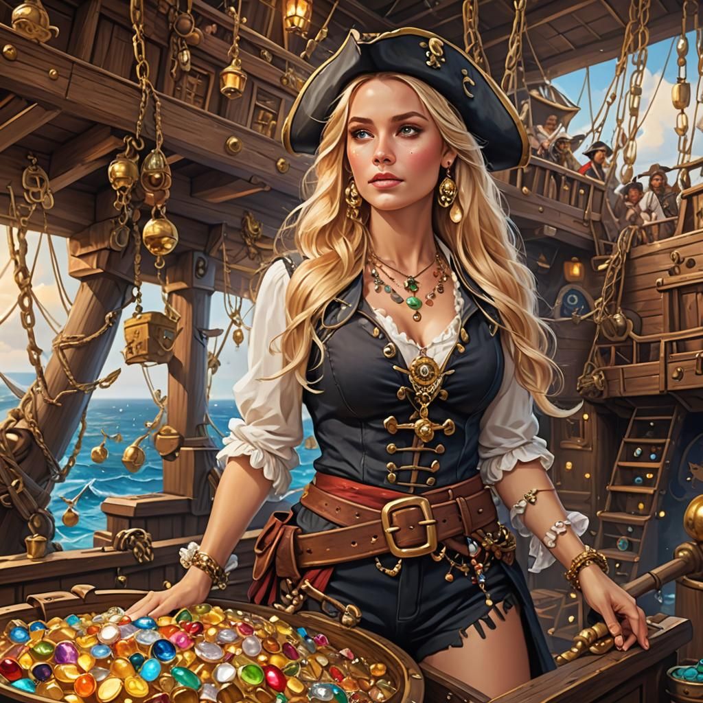 Beautiful Blonde pirate