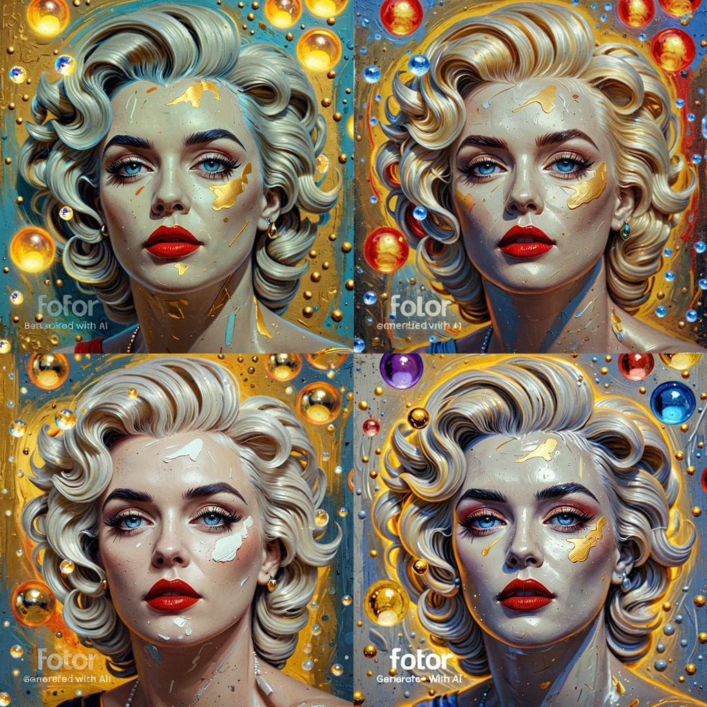 Abstract Marilyn Monroe Portrait in Disney Princess Snow Whi...