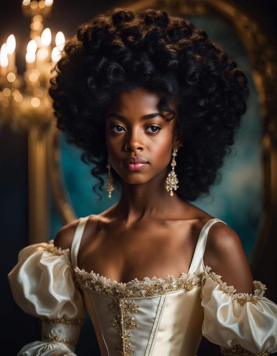 Regency Black Girl in Empire Dress: Lawrence Style