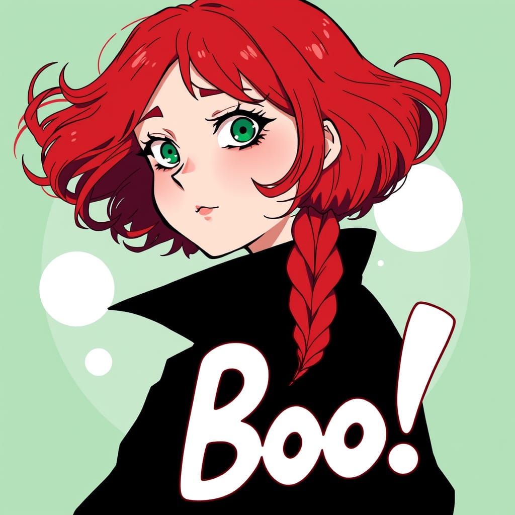 Sultry Gothic Girl Smirks with Haunting Omen in Air