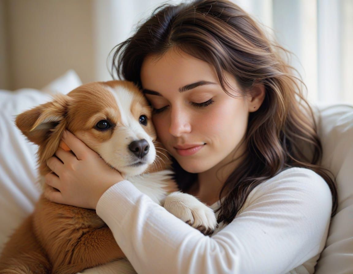 Tender Moment of Affection in Pastel Colors