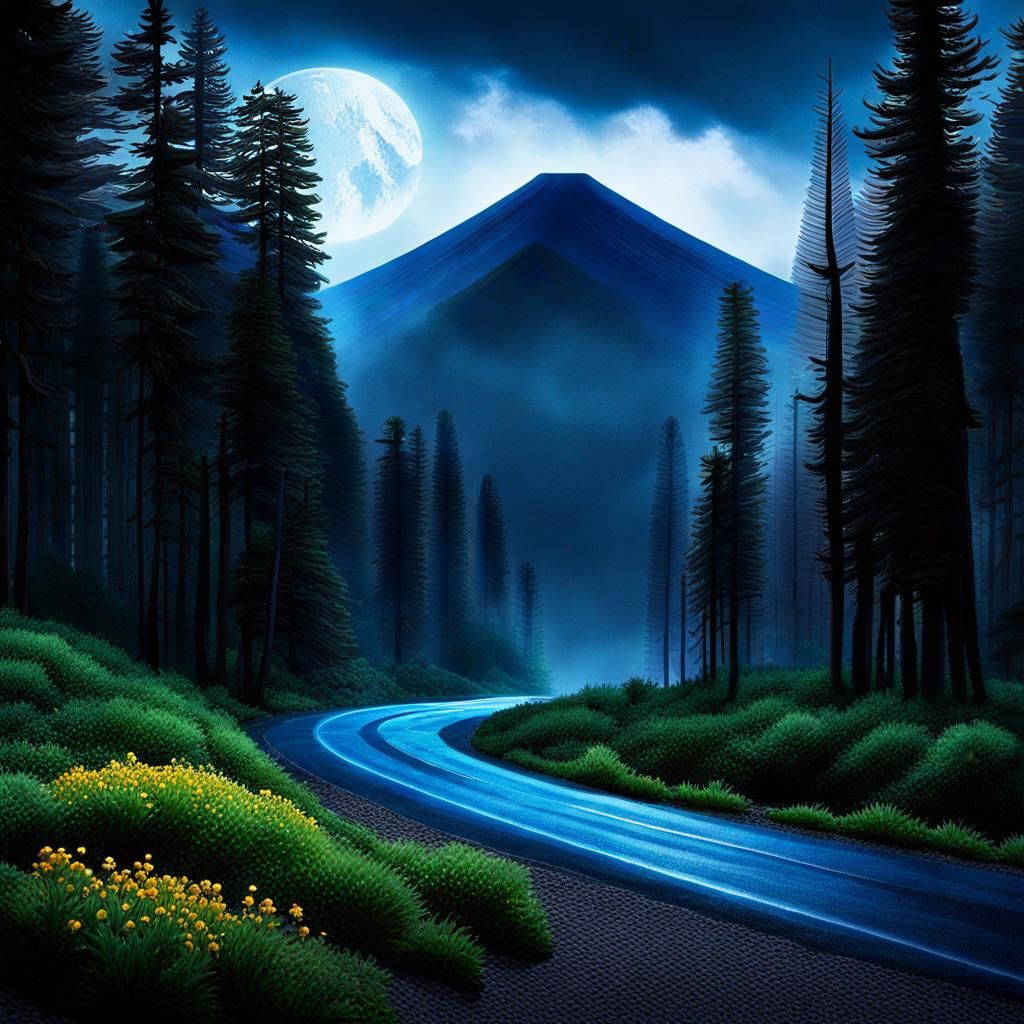 Fantasy People in Colorful Cinematic Landscape