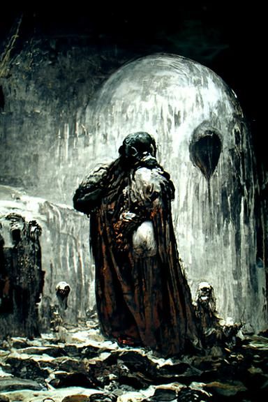 Alone: A Gothic Horror Engraving