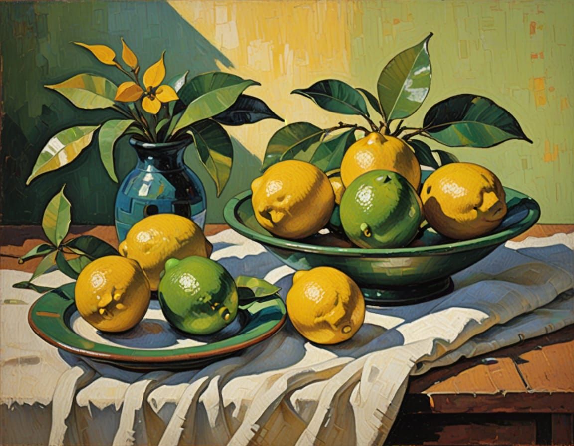 Impressionist Still Life with Lemons and Limes in Gauguin's ...
