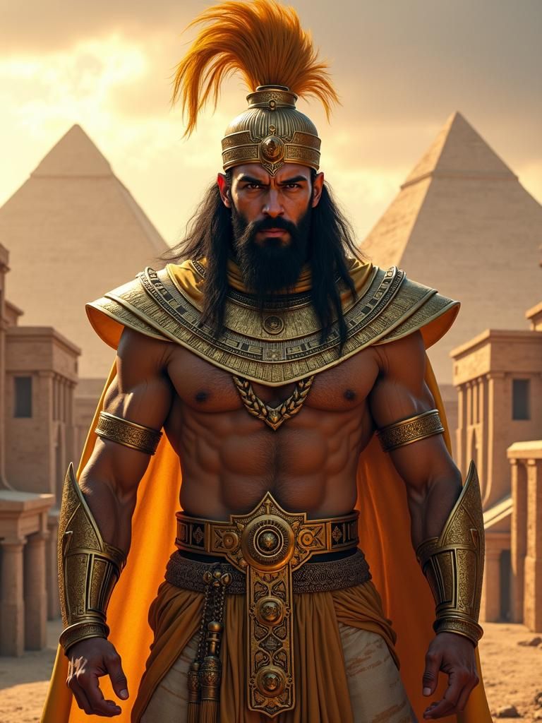 Gilgamesh, King of Uruk, in Epic Fantasy Scene
