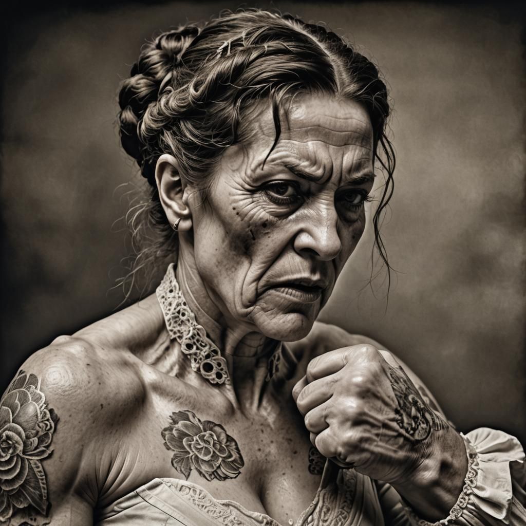 Victorian Bare Knuckle Fighter in Hyperrealistic Style