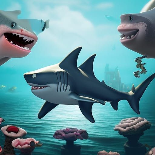 Intricate Baby Shark Digital Matte Painting