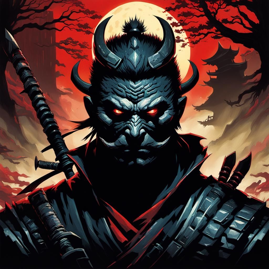 Sinister Shadow Warrior Digital Painting